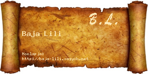 Baja Lili névjegykártya